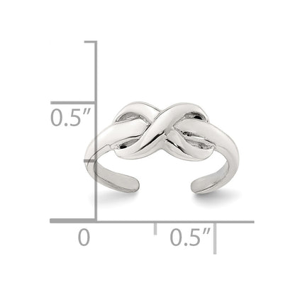 Sterling Silver Polished Infinity Adjustable Toe Ring