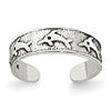 Sterling Silver Polished and Antiqued Dolphin Toe Ring