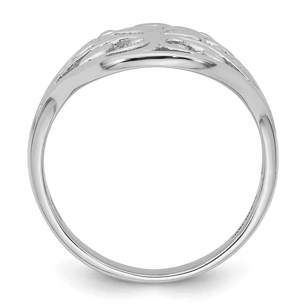 Sterling Silver Rhodium-plated Polished Fancy Tree Size 7 Ring