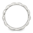 Sterling Silver Polished and Grooved Twisted Ring