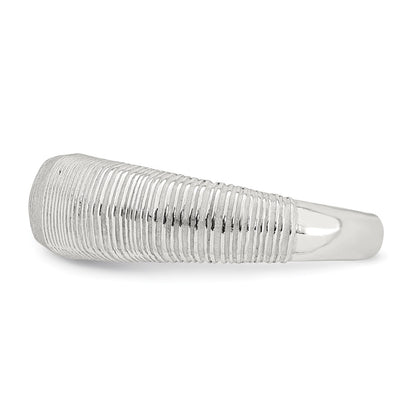 Sterling Silver Polished and Grooved Size 8 Ring