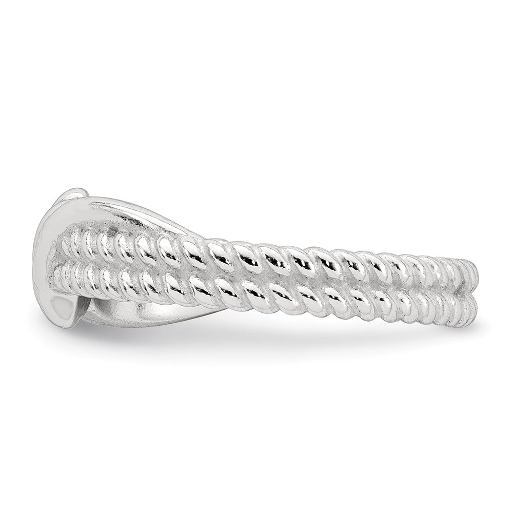 Sterling Silver Polished and Textured Fancy Twisted Size 8 Ring