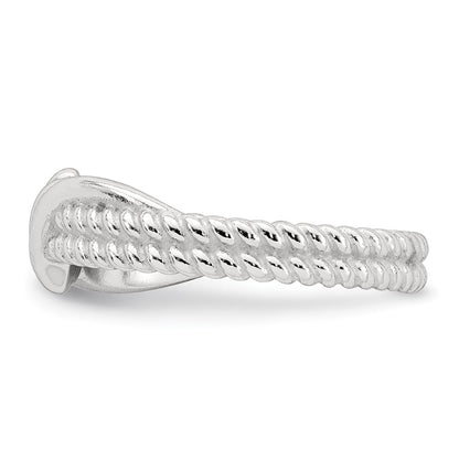 Sterling Silver Polished and Textured Fancy Twisted Size 6 Ring