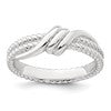 Sterling Silver Polished and Textured Fancy Twisted Size 6 Ring