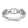 Sterling Silver Rhodium-plated Polished Mariner Link Size 7 Ring