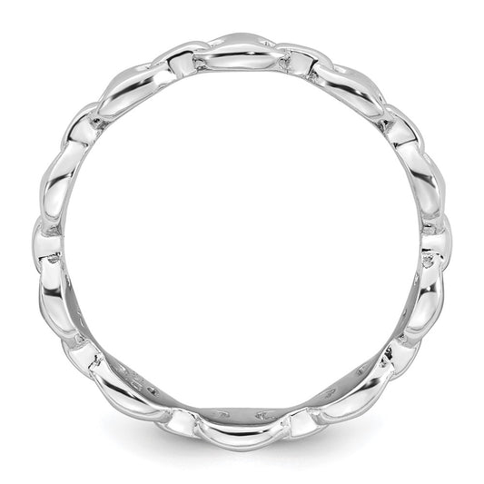 Sterling Silver Rhodium-plated Polished Mariner Link Size 8 Ring