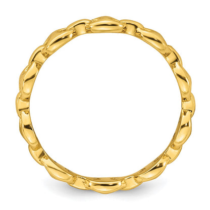 Sterling Silver Gold-tone Polished Mariner Link Size 7 Ring