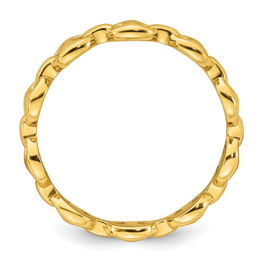 Sterling Silver Gold-tone Polished Mariner Link Size 7 Ring