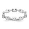 Sterling Silver Rhodium-plated Polished Mariner Link Size 6 Ring