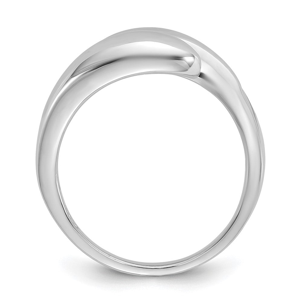 Sterling Silver Rhodium-plated Polished Open Bypass Size 7 Ring