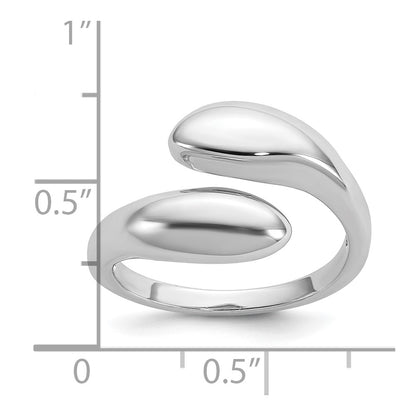 Sterling Silver Rhodium-plated Polished Open Bypass Size 8 Ring