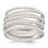 Sterling Silver Polished and Textured Wrapped Spring Size 6 Flexible Ring