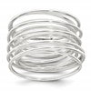 Sterling Silver Polished and Wrapped Spring Size 6 Flexible Ring