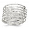 Sterling Silver Polished and Textured Wrapped Spring Size 7 Flexible Ring