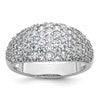 Sterling Silver Rhodium-plated Polished Tapered Pave CZ Size 6 Ring