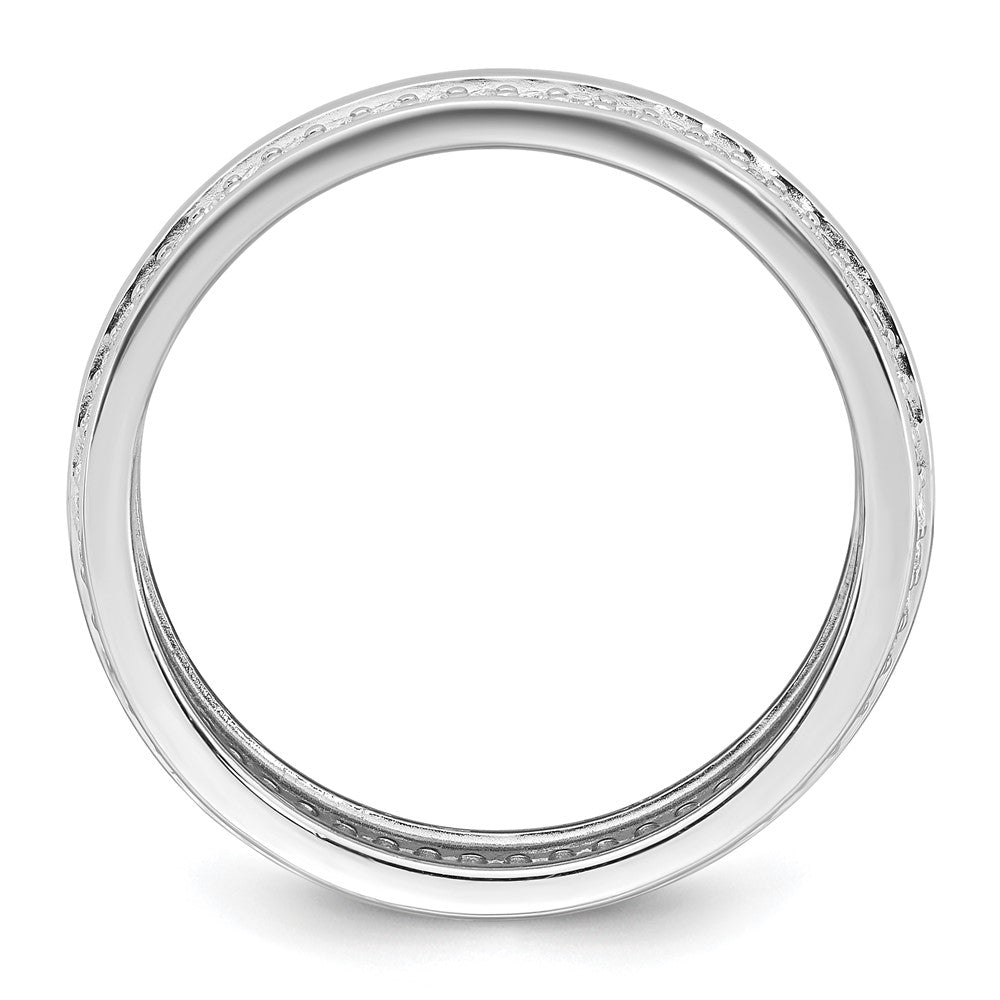 Sterling Silver Rhodium-plated Polished 6.5mm CZ Band Size 8 Ring