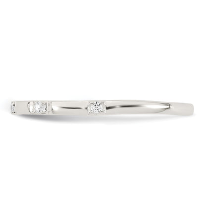 Sterling Silver Polished CZ 1.5mm Band Size 7 Ring