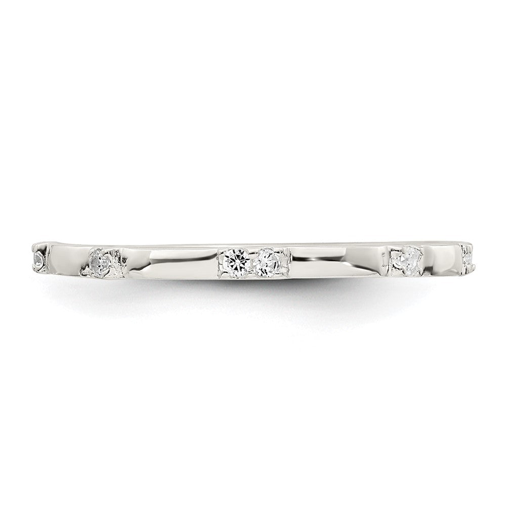 Sterling Silver Polished CZ 1.5mm Band Size 6 Ring