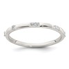 Sterling Silver Polished CZ 1.5mm Band Size 7 Ring