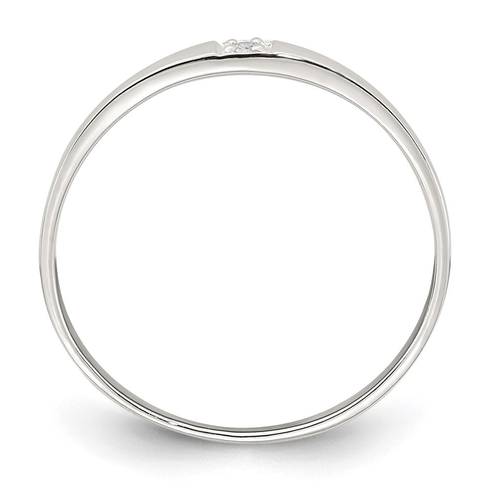 Sterling Silver Polished CZ 1.5mm Band Size 8 Ring