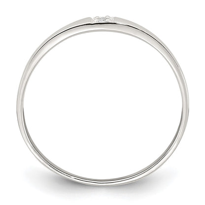 Sterling Silver Polished CZ 1.5mm Band Size 8 Ring