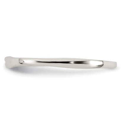 Sterling Silver Polished CZ 1.5mm Band Size 7 Ring