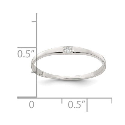 Sterling Silver Polished CZ 1.5mm Band Size 8 Ring