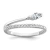 Sterling Silver Rhodium-plated Polished Fancy Marquise and Round CZ Size 6 Ring
