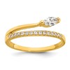 Sterling Silver Gold-plated Polished Fancy Marquise and Round CZ Size 7 Ring