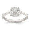 Sterling Silver Polished Round White CZ Cushion Halo Size 7 Ring