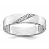 Sterling Silver Rhodium-plated Polished White CZ Mens Size 9 Band Ring