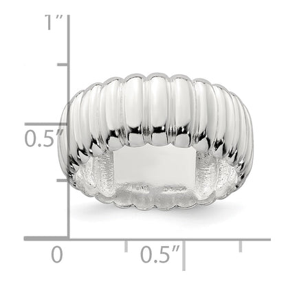 Sterling Silver Polished 8.5mm Ridge Pattern Ring
