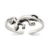 Sterling Silver Antiqued Lizard CZ Toe Ring
