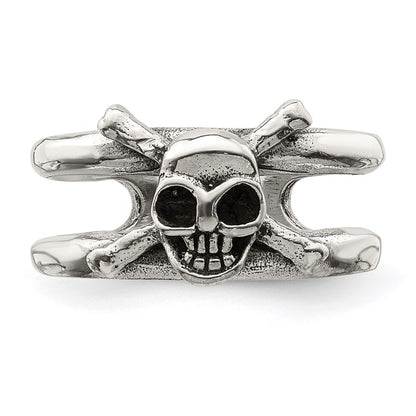 Sterling Silver Antiqued Skull Toe Ring