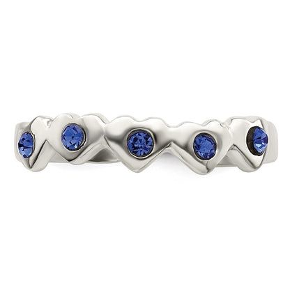 Sterling Silver Blue CZ Heart Toe Ring