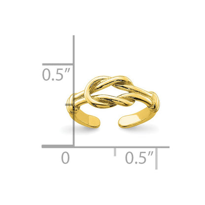 Sterling Silver Gold-tone Love Knot Toe Ring