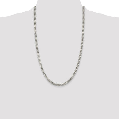 Sterling Silver 5mm Domed w/ Side D/C Curb Chain
