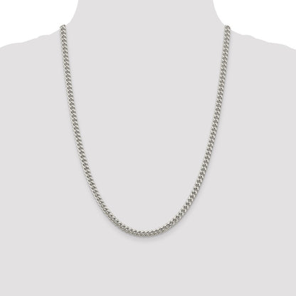 Sterling Silver 5mm Domed w/ Side D/C Curb Chain