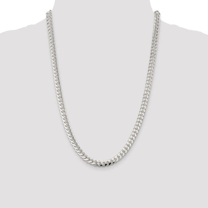 Sterling Silver 7mm Domed w/ Side D/C Curb Chain