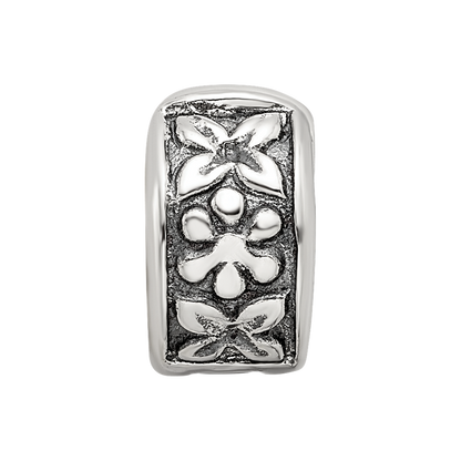 Sterling Silver Reflections Hinged Floral Clip Bead