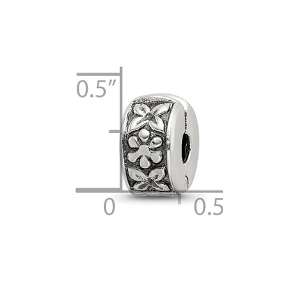 Sterling Silver Reflections Hinged Floral Clip Bead