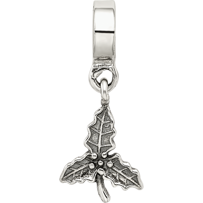 Sterling Silver Reflections Holly Leaf Dangle Bead