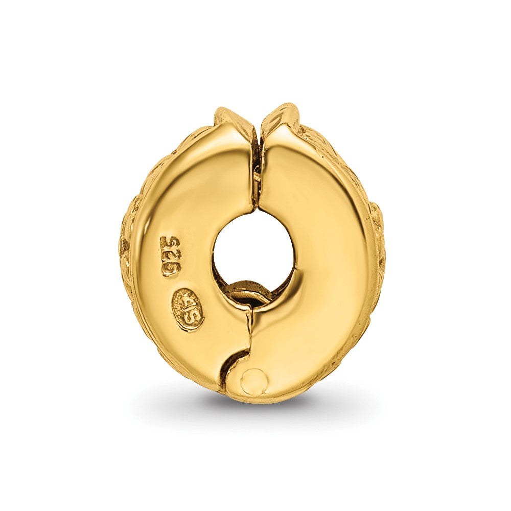 Sterling Silver Gold-plated Reflections Hinged Floral Clip Bead