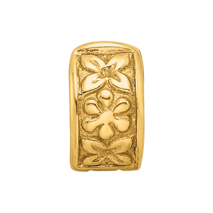 Sterling Silver Gold-plated Reflections Hinged Floral Clip Bead