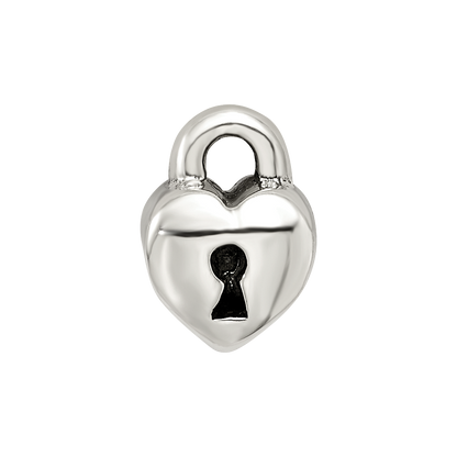Sterling Silver Reflections Kids Heart Lock Bead