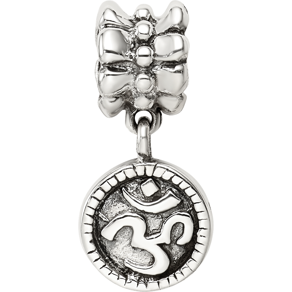 Sterling Silver Reflections Om Symbol Dangle Bead