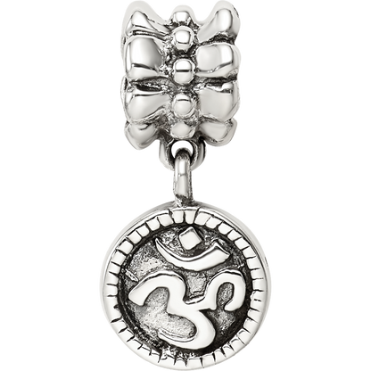 Sterling Silver Reflections Om Symbol Dangle Bead