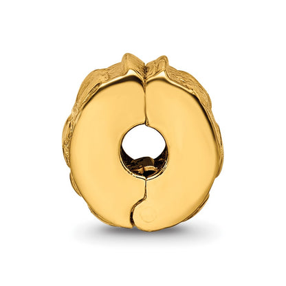 Sterling Silver Gold-plated Reflections Hinged Hearts Clip Bead