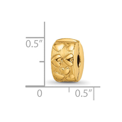 Sterling Silver Gold-plated Reflections Hinged Hearts Clip Bead