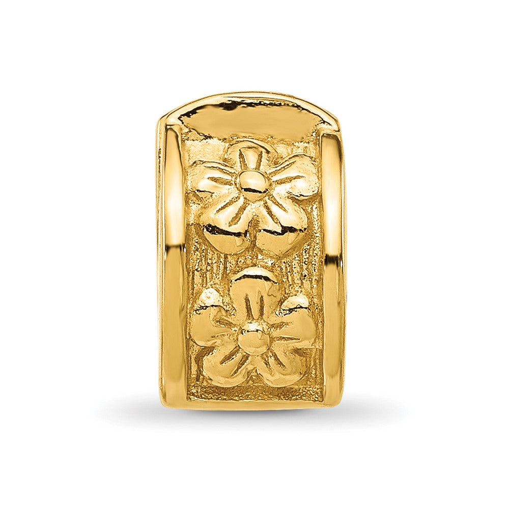 Sterling Silver Reflections Gold-plated Floral Hinged Clip Bead